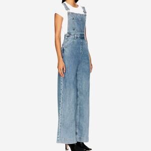 WeWoreWhat Women's Rigid Wide Leg Denim Overall Size 25 Blue Coastal Cowgirl